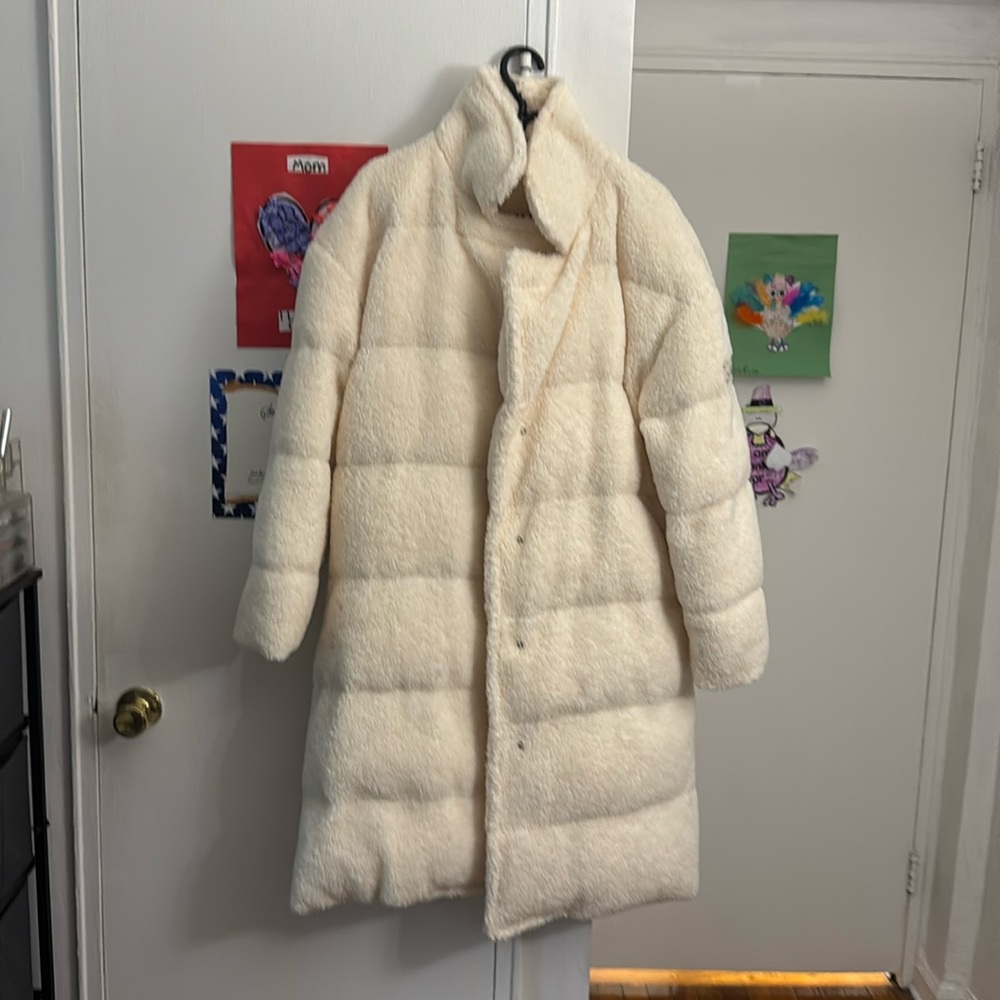 Manier de Voir reversible teddy parka in beige size M-L